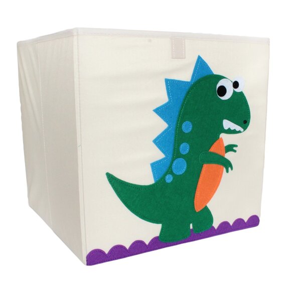 Sturdy Storage Collapsible Organizer Dinosaur Graphic Square Cube Bin - 13inch - Picture 2 of 3